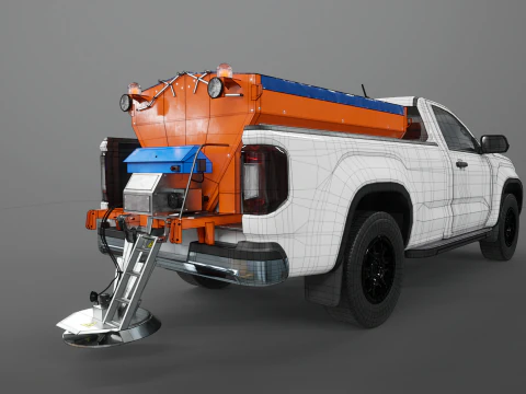 Pickup spazzaneve - Veicolo utilitario per servizio invernale con spargitore Modello 3D