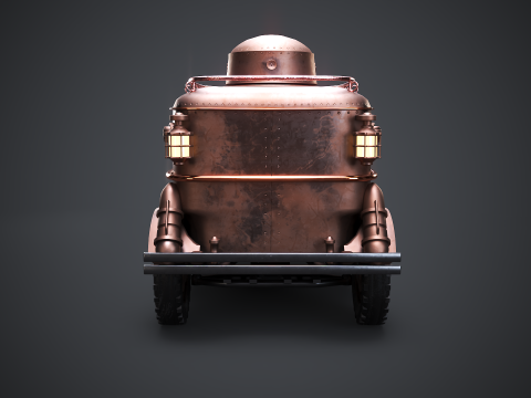 Furgone blindato Steampunk Modello 3D