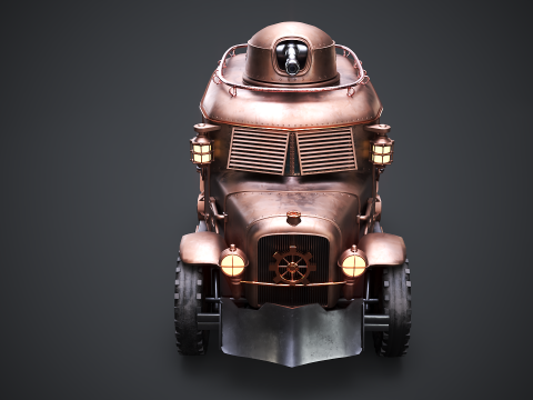 Furgone blindato Steampunk Modello 3D