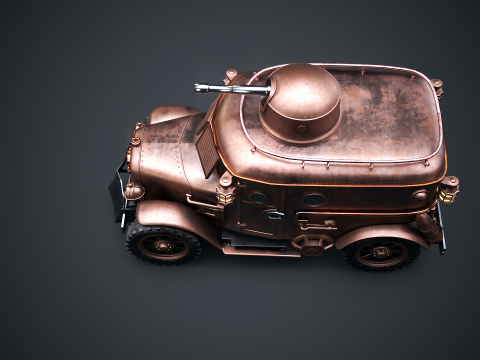Furgone blindato Steampunk Modello 3D