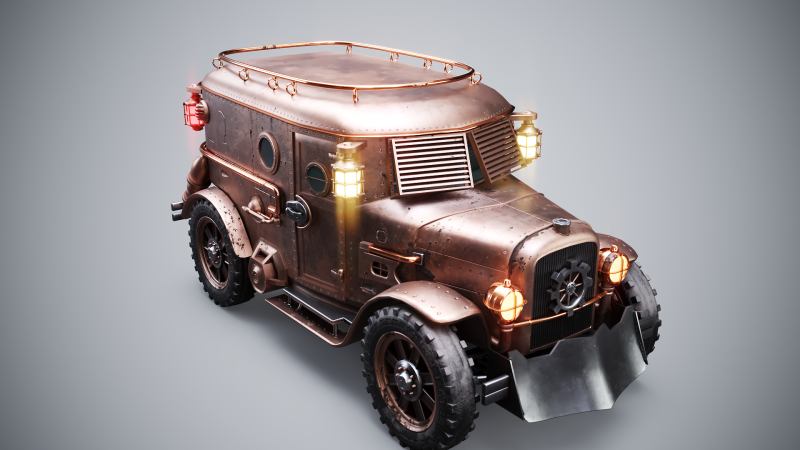 Van Lapis Baja Steampunk LOD1 Model 3D .c4d .max .obj .3ds .fbx .stl .blend 