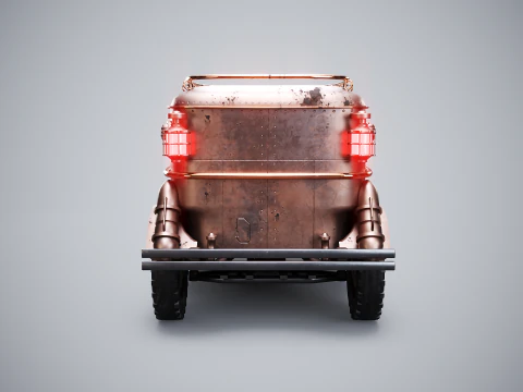 Furgone corazzato Steampunk LOD1 Modello 3D