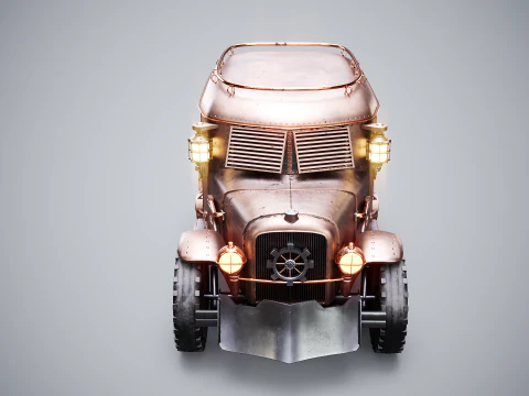 Furgone corazzato Steampunk LOD1 Modello 3D