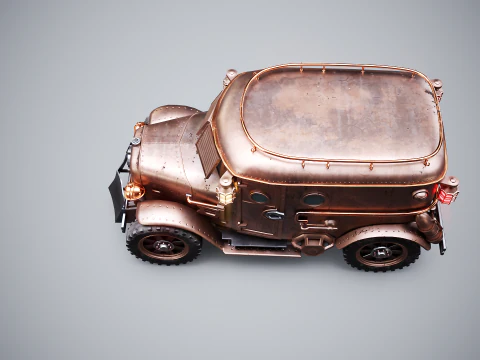 Furgone corazzato Steampunk LOD1 Modello 3D