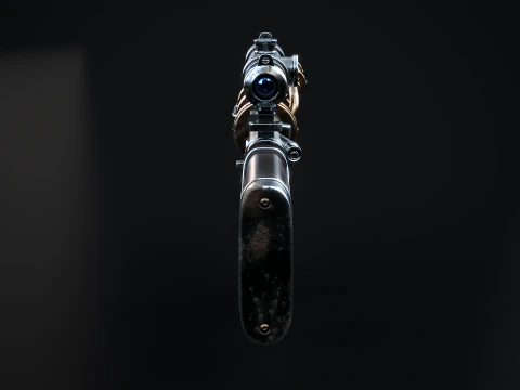 Fucile meccanico Steampunk con texture PBR Modello 3D