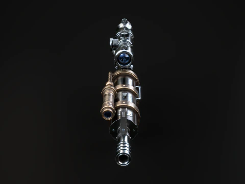 Fucile meccanico Steampunk con texture PBR Modello 3D