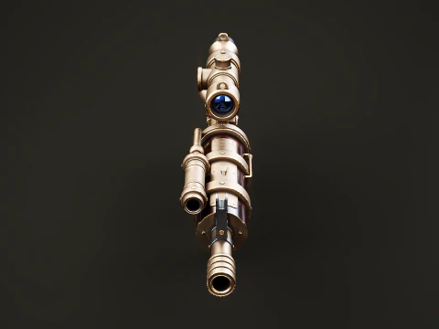 Fucile macchina Steampunk - Modello di arma altamente dettagliato con texture PBR Modello 3D