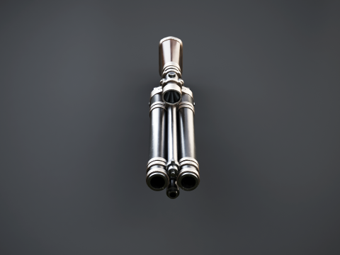 Steampunk-Schrotflinte mit PBR-Texturen 3D Modell