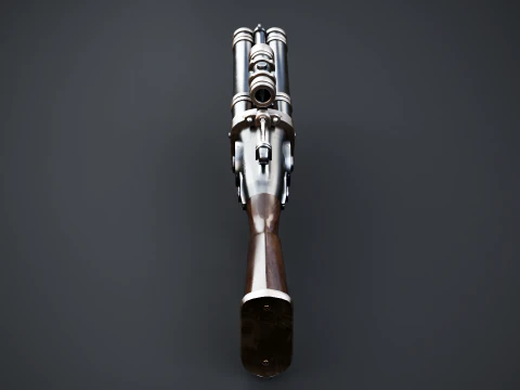 Fucile Steampunk con texture PBR Modello 3D