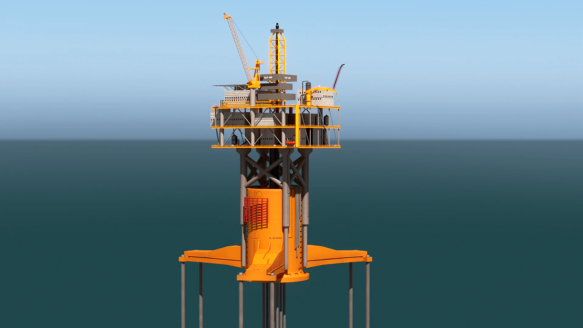 Old TPL Tension Leg Oil Platform 3D Model .c4d .max .obj .3ds .fbx .stl .blend 