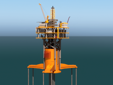 旧 TPL テンション レッグ オイル プラットフォーム 3Dモデル