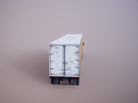 Cabina letto per semirimorchio invecchiata usata con rimorchio telonato Modello 3D