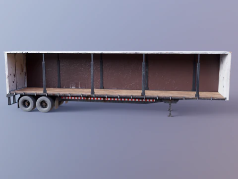 Rimorchio telonato usato Modello 3D