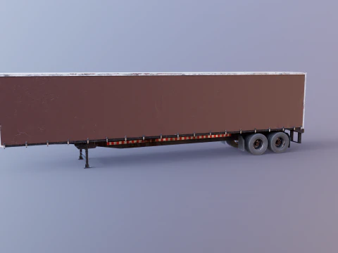 Rimorchio telonato usato Modello 3D