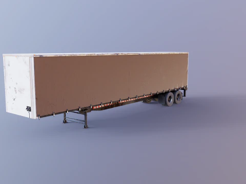 Rimorchio telonato usato Modello 3D