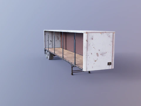 Rimorchio telonato usato Modello 3D