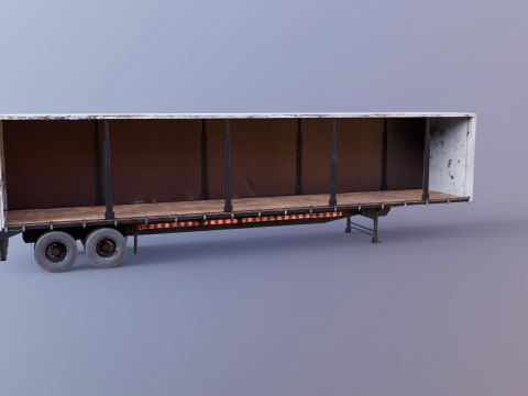 Rimorchio telonato usato Modello 3D
