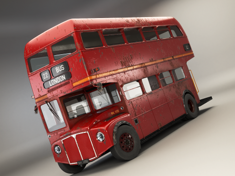 &Ocirc;nibus antigo Routemaster cl&aacute;ssico de Londres Modelo 3D