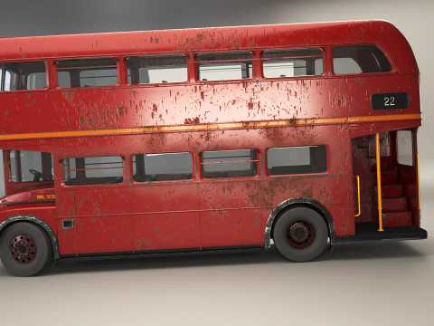 Autobus classico londinese Routemaster invecchiato Modello 3D