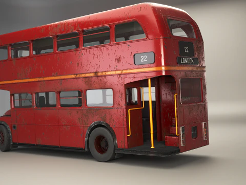 Autobus classico londinese Routemaster invecchiato Modello 3D