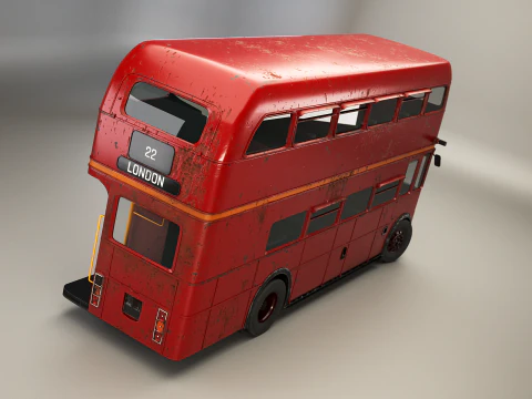 Autobus classico londinese Routemaster invecchiato Modello 3D