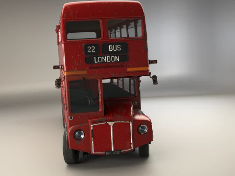 Autobus classico londinese Routemaster invecchiato Modello 3D