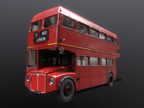 Autobus classico londinese Routemaster invecchiato Modello 3D