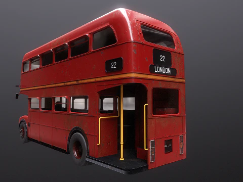 Autobus classico londinese Routemaster invecchiato Modello 3D
