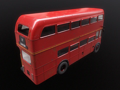 Autobus classico londinese Routemaster invecchiato Modello 3D
