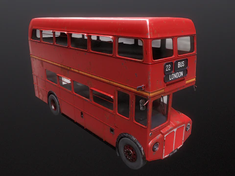 Autobus classico londinese Routemaster invecchiato Modello 3D