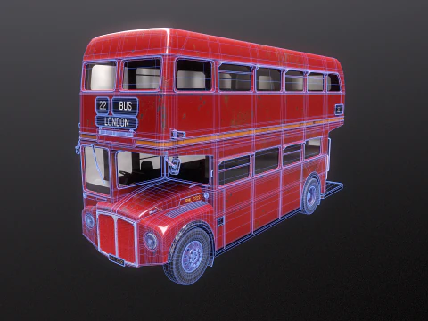 Autobus classico londinese Routemaster invecchiato Modello 3D