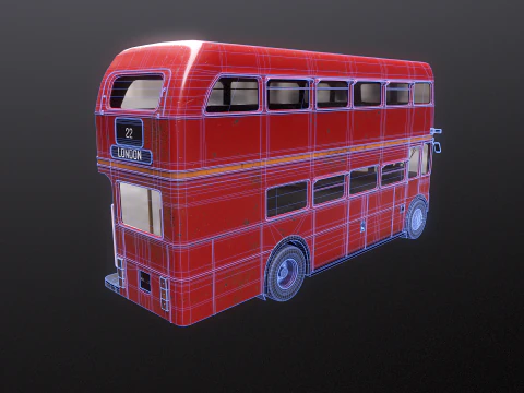 Autobus classico londinese Routemaster invecchiato Modello 3D