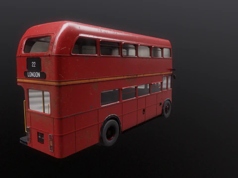Autobus classico londinese Routemaster invecchiato Modello 3D
