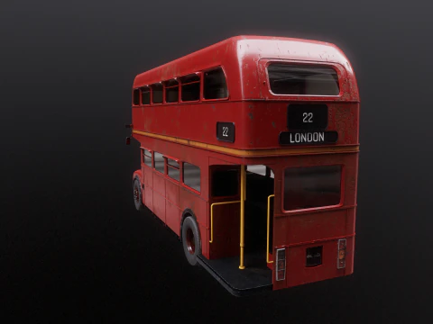 Autobus classico londinese Routemaster invecchiato Modello 3D