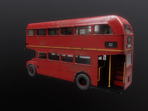 Autobus classico londinese Routemaster invecchiato Modello 3D