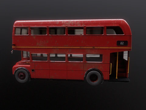Autobus classico londinese Routemaster invecchiato Modello 3D