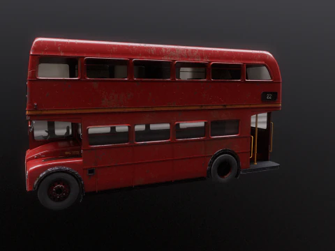 Autobus classico londinese Routemaster invecchiato Modello 3D