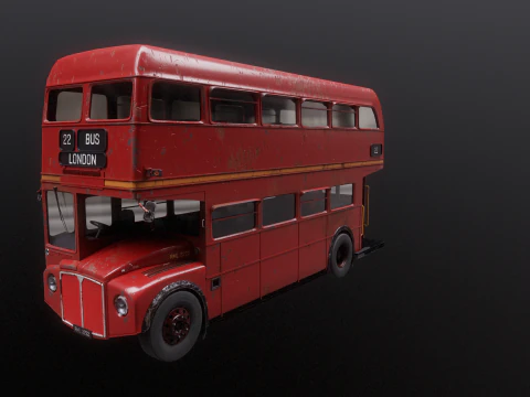 Autobus classico londinese Routemaster invecchiato Modello 3D