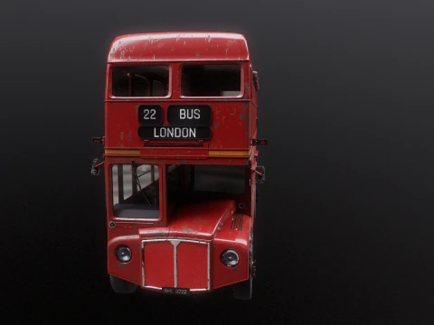 Autobus classico londinese Routemaster invecchiato Modello 3D