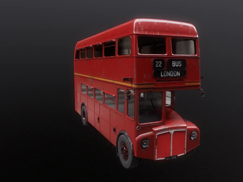 Autobus classico londinese Routemaster invecchiato Modello 3D