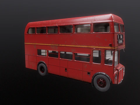 Autobus classico londinese Routemaster invecchiato Modello 3D