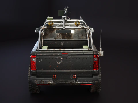 Black Apocalypse Pickup Truck 3D Model