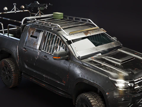 Black Apocalypse Pickup Truck 3D Model