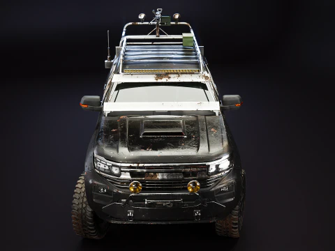 Black Apocalypse Pickup Truck 3D Model