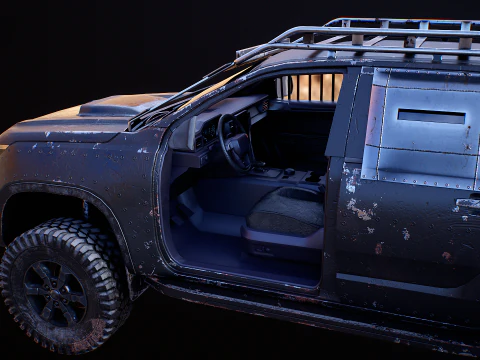 Black Apocalypse Pickup Truck 3D Model