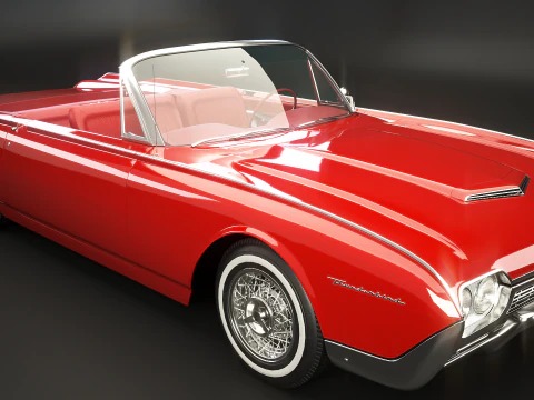 Тандерберд 1961 Кабриолет 3D Модель
