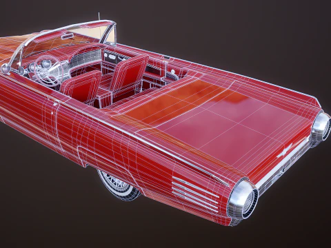 Тандерберд 1961 Кабриолет 3D Модель