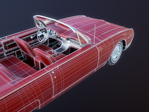 Thunderbird 1961 Cabriolet Usag&eacute; Modèle 3D
