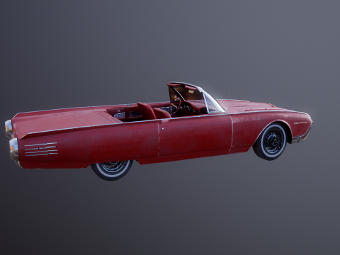 Thunderbird 1961 Cabriolet Usag&eacute; Modèle 3D