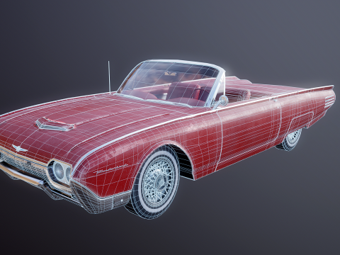 Thunderbird 1961 Cabriolet Usag&eacute; Modèle 3D